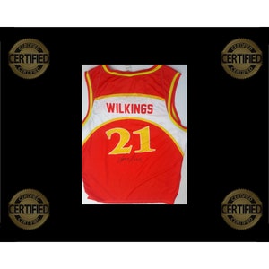 Dominique Wilkins Custom Signed Jersey #21 NBA Basketball Atlanta Hawks JSA  CoA