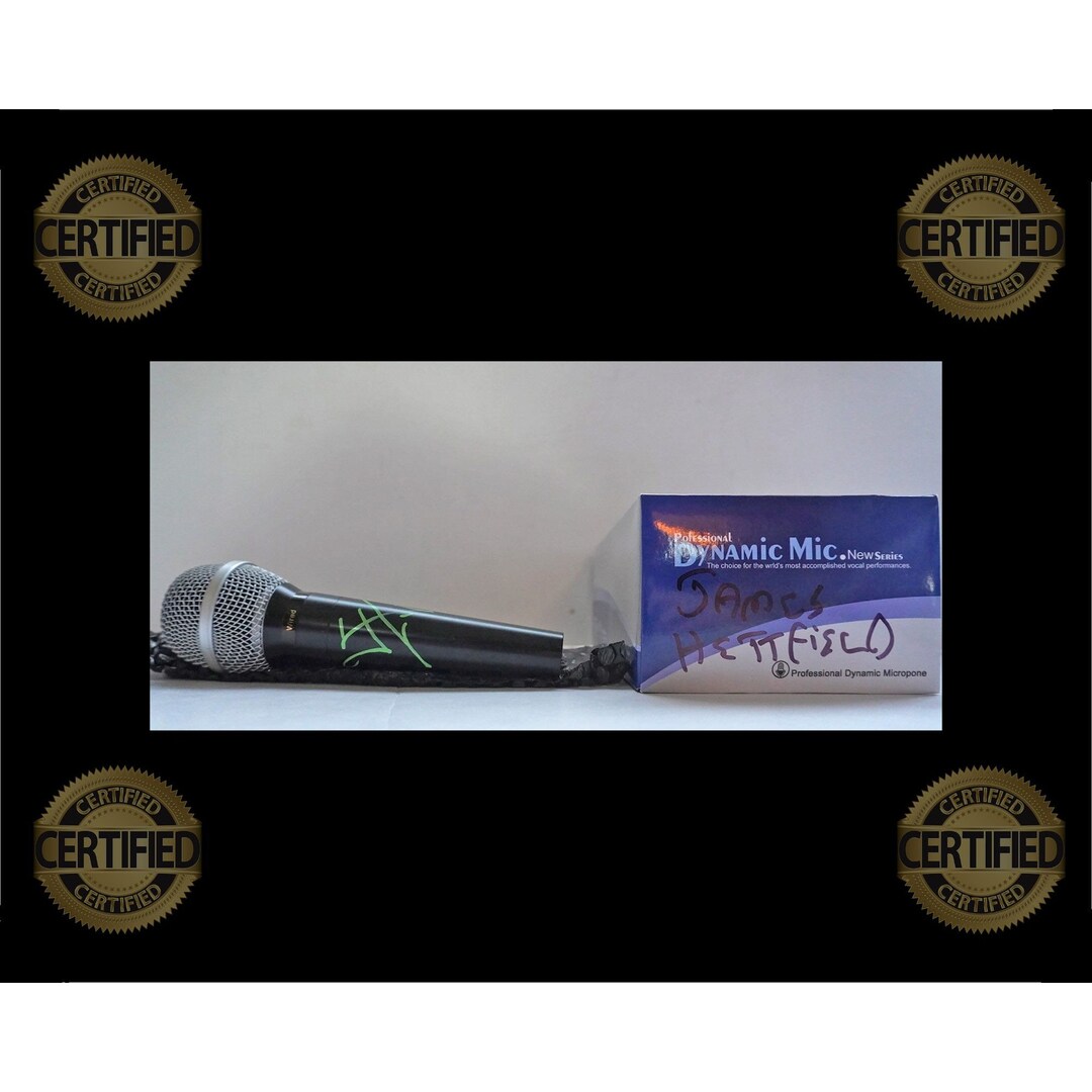 James Hetfield Metallica Signed Microphone With Proof Etsy