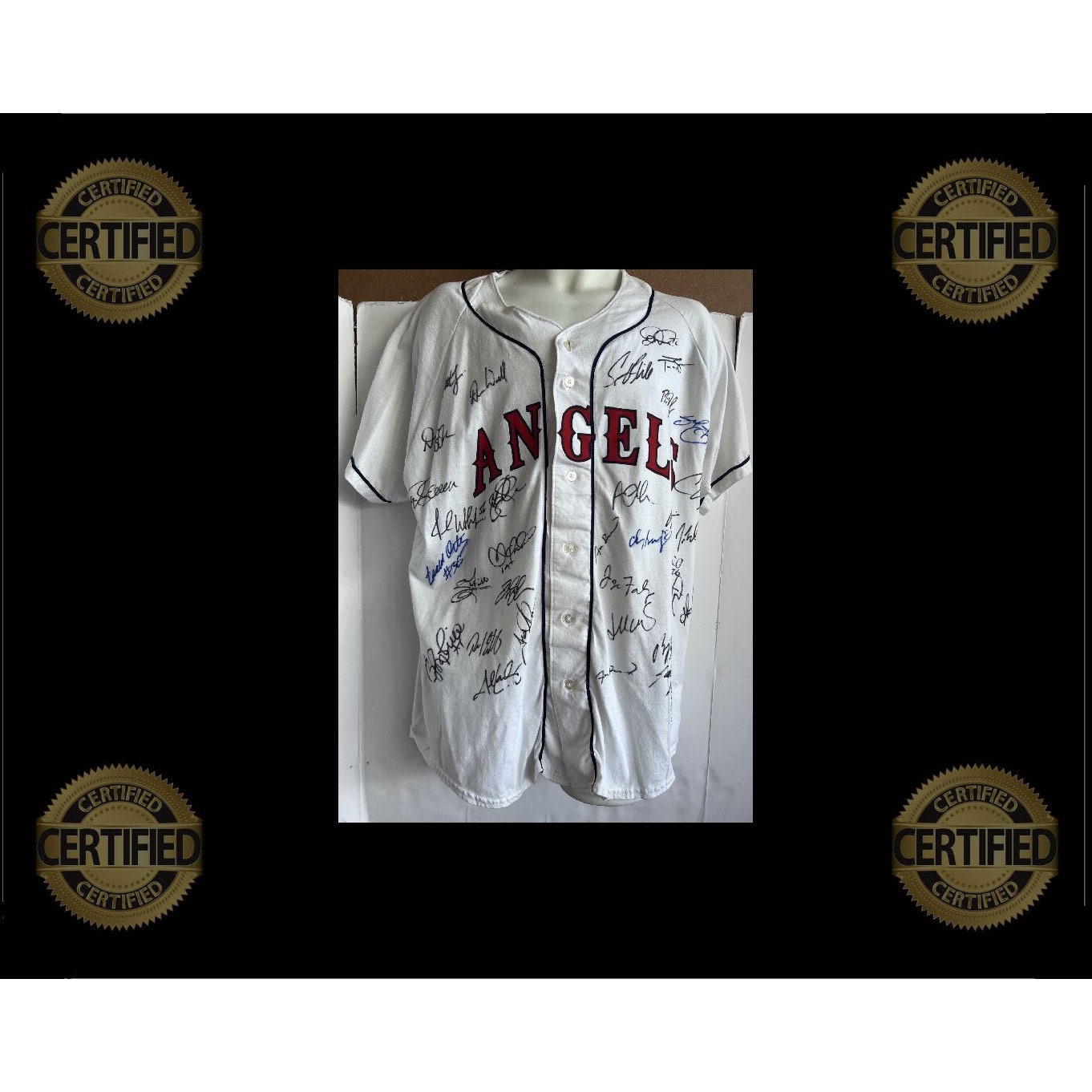 Custom Majestic MLB World Series 2002 Anaheim Angels Troy Glaus Baseball  Jersey