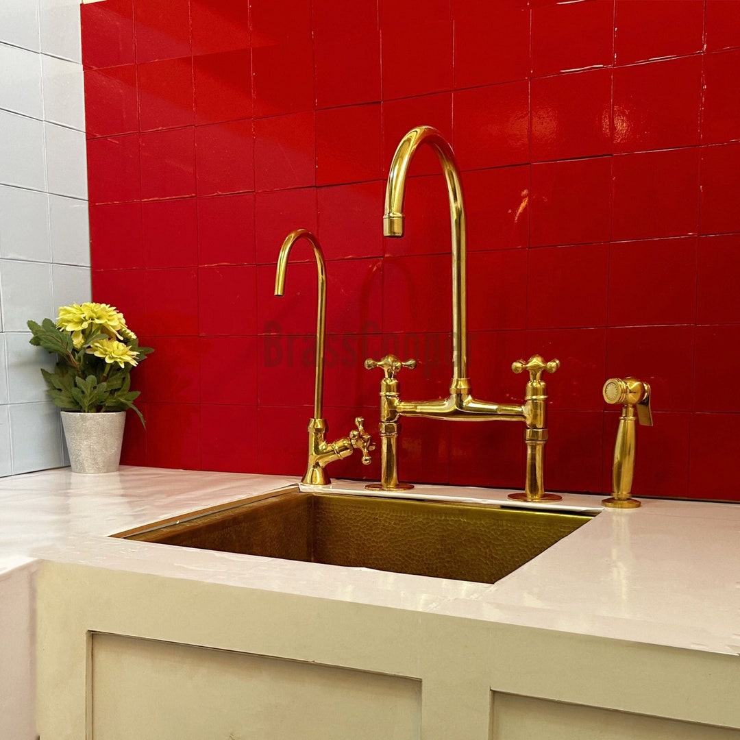 Unlacquered Solid Brass Faucet Brass Faucet Sink Faucet Etsy