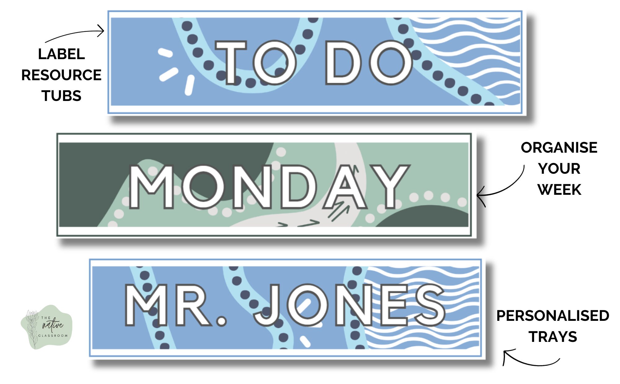 Indigenous Classroom Labels Land and Sea Collection Editable Template ...