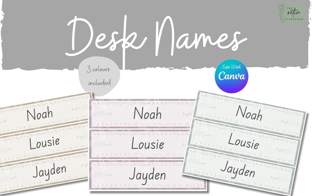 Indigenous Desk Name Labels Stories Collection Editable Template