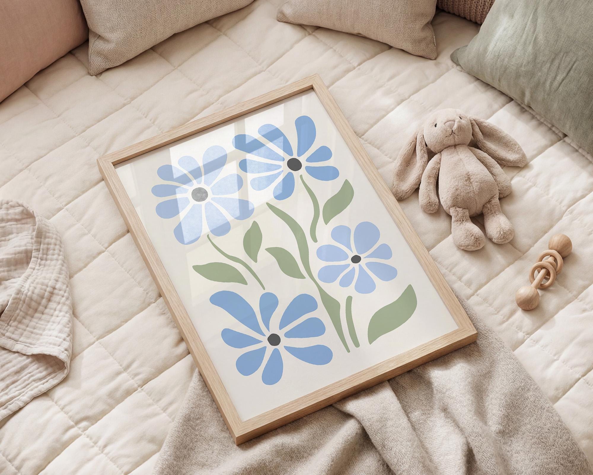 Blue Daisy Print - Etsy