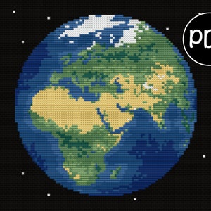 地球クロスステッチ PDF / 地球 - ヨーロッパとアフリカ X ステッチ パターンを表示 / 地球儀クロスステッチ / 世界 X ステッチ / アトラス マップ