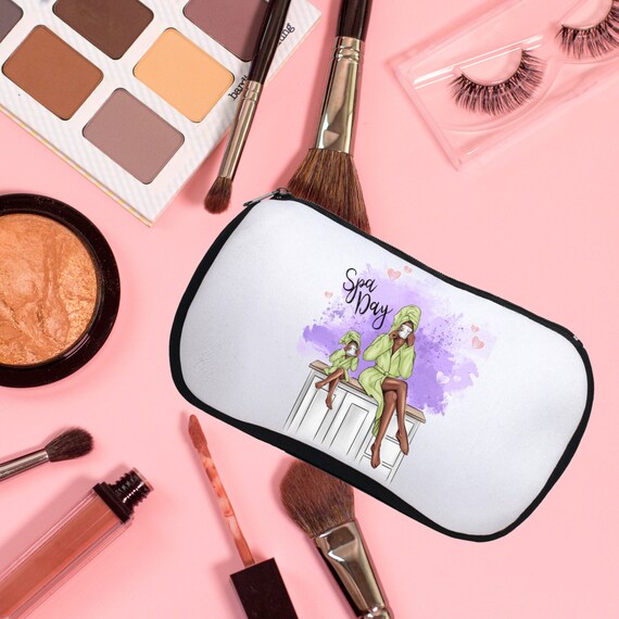 Customizable Spa Day Neoprene Makeup Bag, Mother and Daughter A