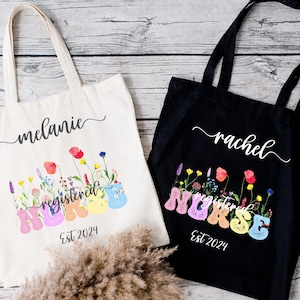Personalized Cotton Canvas Nurse Tote Bag - Customizable Tote Bag with your Specialty Cute Canvas Tote Bag Gift for Nurse Ecofriendly Bag