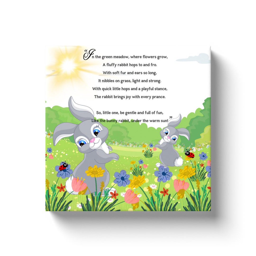 The Rhyming Rabbit Animals Whimsical Animal Rhyme Canvas Wraps: Colorful Stories for Kids' Spaces ...