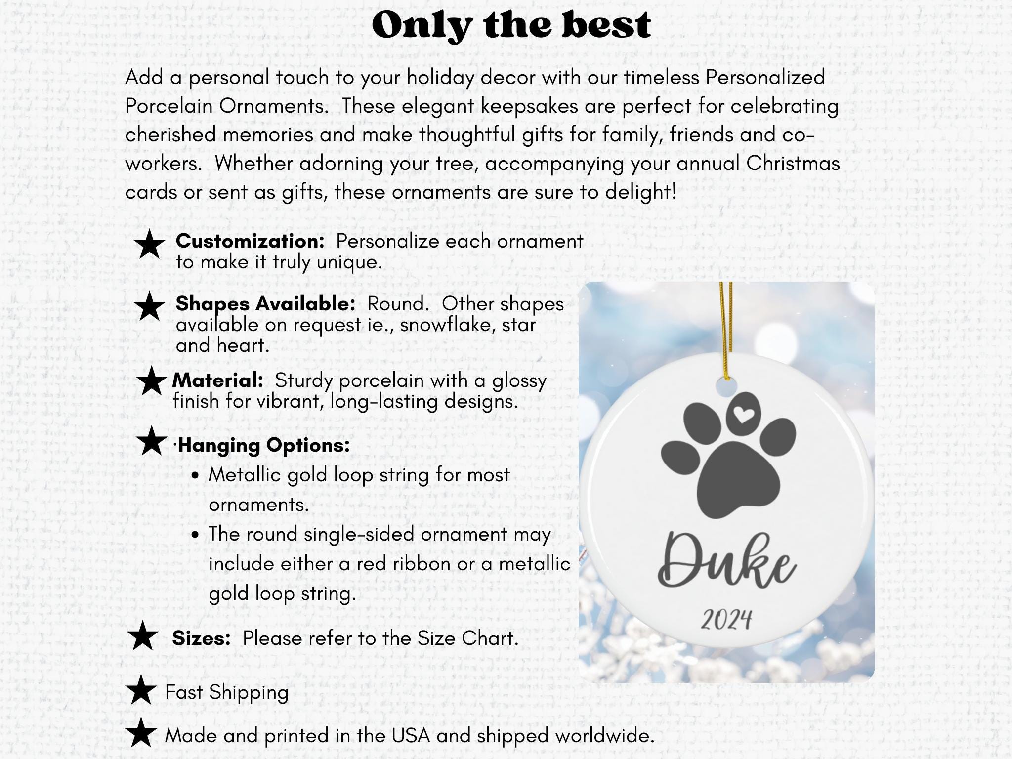 Personalized Pet Memorial Ornament, Sympathy Gift for Loss of Dog or ...