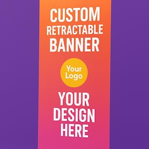Custom Retractable Banner – Pull Up Banner with Stand – Trade Show Sign – Personalized Business Banner – Free Design Proof – Fast Shipping