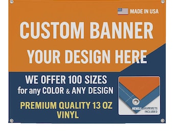 Custom Vinyl Banner, Personalized Design, Waterproof, UV Resistant