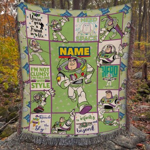 Customized Buzz Lightyear Name Blanket, Custom Space Ranger Kids Throw, Disney Toy Story Baby Blanket, Buzz Lightyear Fleece Blanket, NVA847 Bild 7