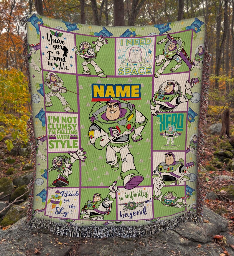 Customized Buzz Lightyear Name Blanket, Custom Space Ranger Kids Throw, Disney Toy Story Baby Blanket, Buzz Lightyear Fleece Blanket, NVA847 Bild 7