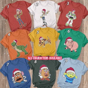 Toy Story Christmas Hat Shirt, Toy Story Xmas Party Outfit, Toy Story Characters Group Shirt, Disney Pixar Toy Movie Vacation Trip Matching