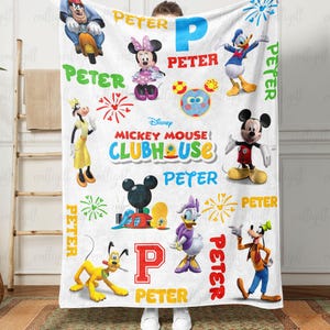 Custome Mickey Clubhouse Baby Kid Blanket, Disney Brithday Boy Gift Blanket, Mickey Minnie Donald Blanket, Daisy Pluto Goofy Blanket, UPS051