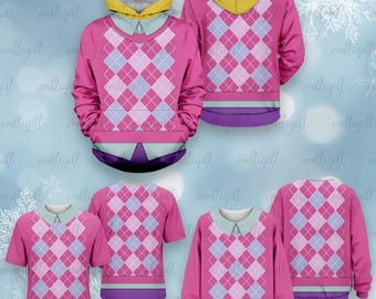Demon Pink Argyle 3D Hoodie Shirt, Demon Boy Group Costumes, Kpop Movie Cosplay Hoodie, Kids Halloween Costume Outfit, Kpop All Over Print