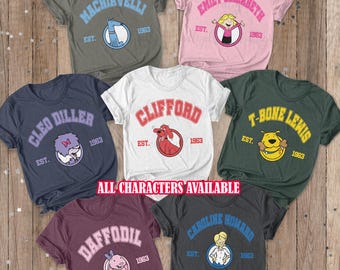 Clifford Giant Dog TV Show Shirt, Emily Mac Cleo T-bone Daffodil, Clifford Big Red Dog Characters Shirt, WDW Disney Family Friends Matching