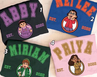 Vintage Pixar Turning Red Crew Shirt, Disney Turning Red Best Friends Shirt, Abby Mei Lee Miriam Priya, Magic Kingdom Friend Trip Matching