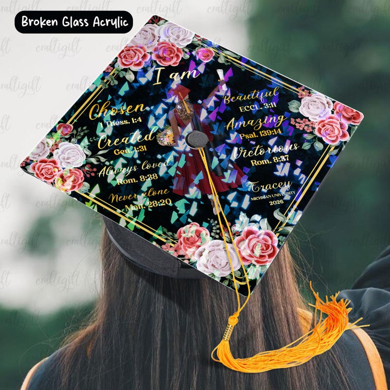 Custom Religious Graduation Cap Topper, Class of 2026 Grad Cap Decor ...