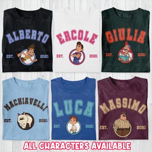 Pixars Luca Cartoon Characters Shirt, Disney Luca Monster Shirt, Alberto Luca Giulia Ercol, Disneyland Luca&#39;s Friends Family Vacation Shirt