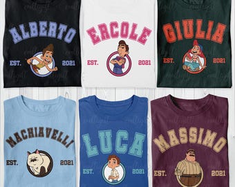 Pixars Luca Cartoon Characters Shirt, Disney Luca Monster Shirt, Alberto Luca Giulia Ercol, Disneyland Luca's Friends Family Vacation Shirt