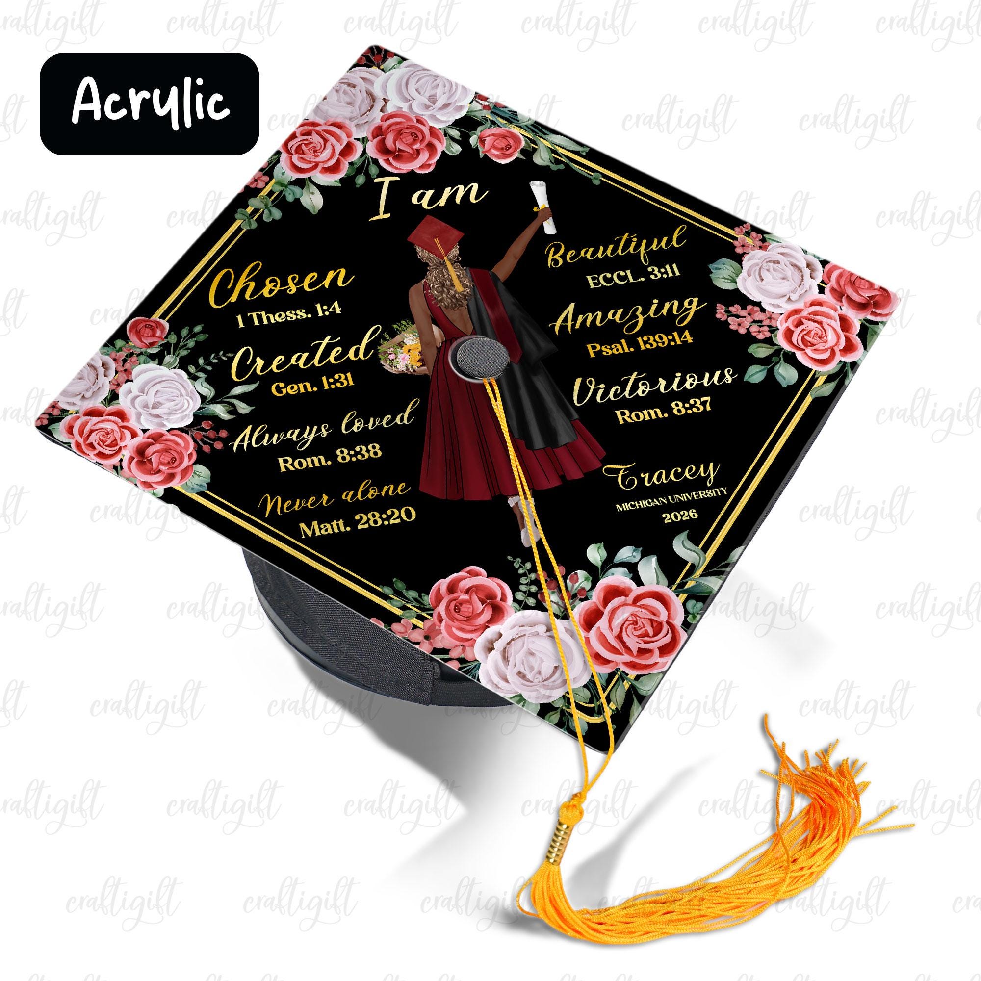 Custom Religious Graduation Cap Topper, Class of 2026 Grad Cap Decor ...