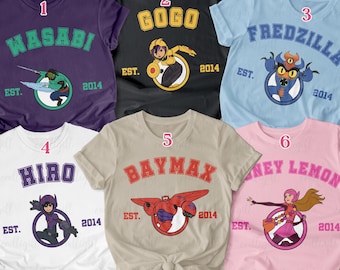 Big Hero 6 Group Matching Shirt, Disney Baymax and Hiro Shirt, Big Hero Six Baymax Shirt, WDW Vacation Shirt, Robotics Epcot Trip Shirt