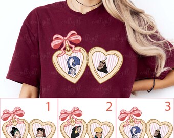 Emperor's New Groove Valentine's Day Shirt, Chicha Pacha Kronk Yzma Kuzo Malina, Disney Heart Locket Bows Shirt, WDW Girlfriend Party Shirt