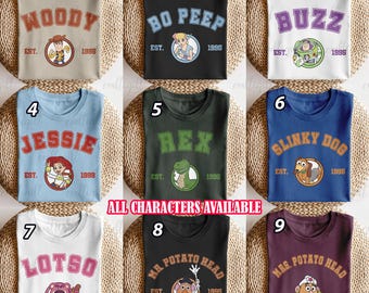 Disney Toy Story Characters Shirt, Retro Pixar Toy Story Family Shirt, Woody Jessie Bo Peep Buzz Rex Lotso, Epcot Toy Storyland Trip Outfits