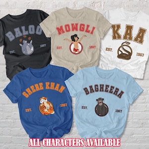 Disney Jungle Book Est 1967 Retro Shirt, The Jungle Book 90s Shirt, Mowgli Baloo Kaa Shere Khan Bagheera, Disneyworld Friends Party Shirt