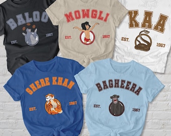 Disney Jungle Book Est 1967 Retro Shirt, The Jungle Book 90s Shirt, Mowgli Baloo Kaa Shere Khan Bagheera, Disneyworld Friends Party Shirt