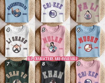 Disney Princess Mulan Matching Shirt, Princess Warrior Characters Shirt, Mulan Disney Squad Shirt, Family Birthday Mulan Party Family Shirt