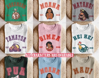Disney Moana Characters Shirt, Moana Princess Group Shirt, Hei Hei Moana Birthday Shirt, Simea Pua Matangi Maui, Epcot Family Vacation Shirt