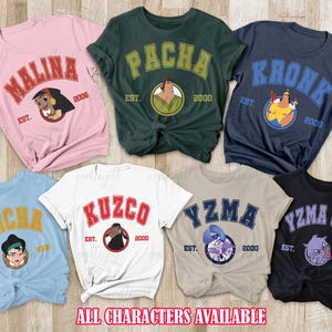 Disney Emperor&#39;s New Groove Group Shirt, Kuzco Kronk Yzma Pacha Malina Chicha, Emperors New Groove Shirt, Disneyland Family Trip Matching