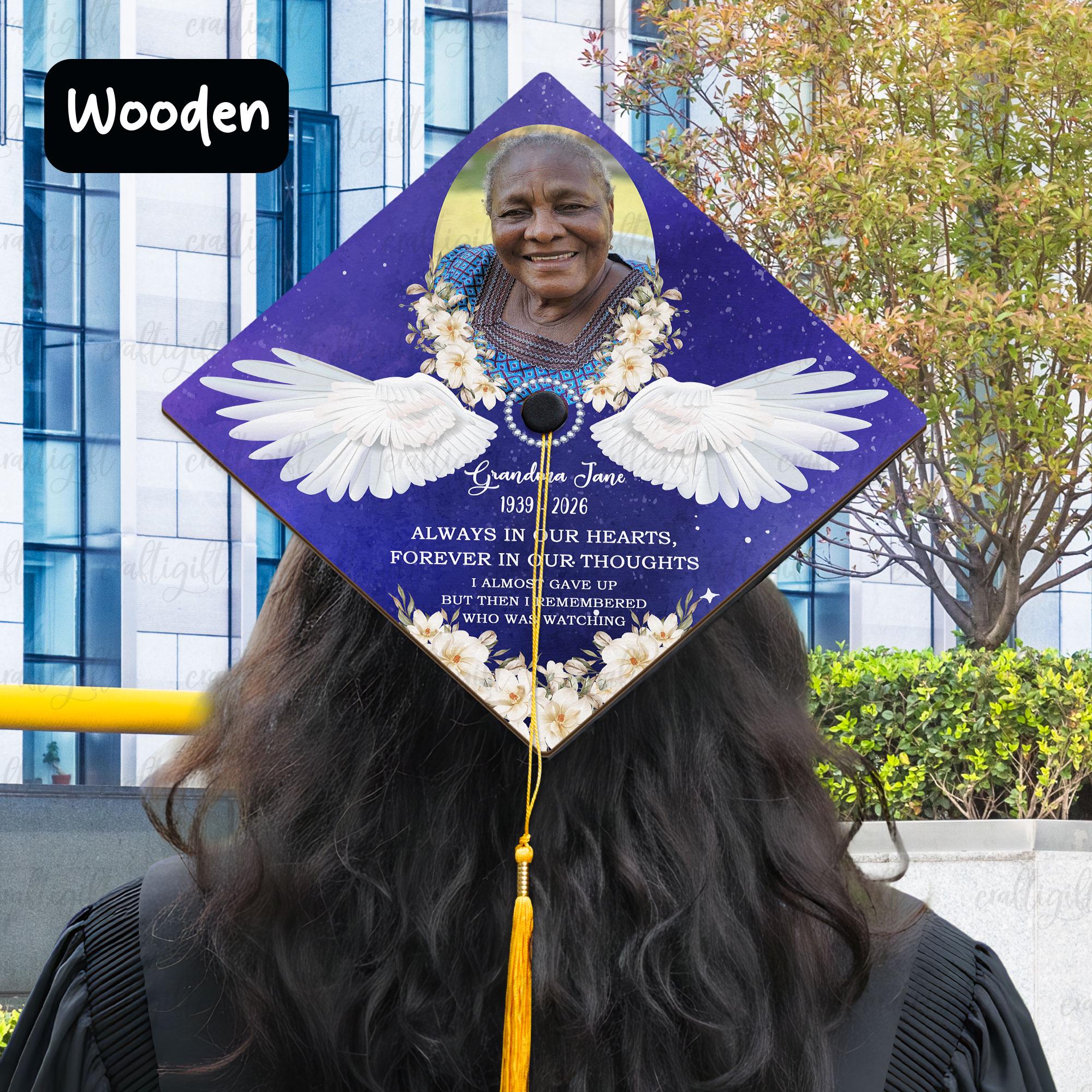 Custom Memorial Graduation Cap Topper, Sympathy Loved One Loss Grad Cap ...