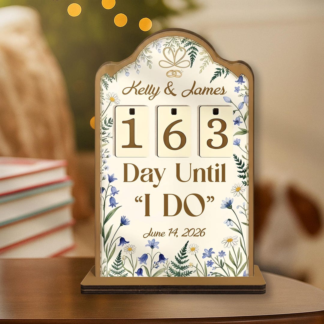 Romantic Countdowns Custom Days Until I Do Tracker, Wedding Calendar Countdown Sign ...
