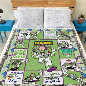 Customized Buzz Lightyear Name Blanket, Custom Space Ranger Kids Throw, Disney Toy Story Baby Blanket, Buzz Lightyear Fleece Blanket, NVA847 Bild 8