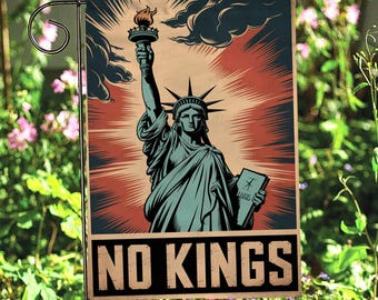 No Kings In America Statue Of Liberty Flag, Social Justice Democrat Flag, Anti-Trump Political Flag, Anti Republican Anti MAGA Flag, FGB594