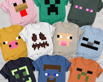 Pixel Game Characters Group Shirt, Pixel Video Game Movie Cosplay Shirt, Couple Streamer Gamers Shirt, Hilarious Gaming Crew Shirt, NVA514