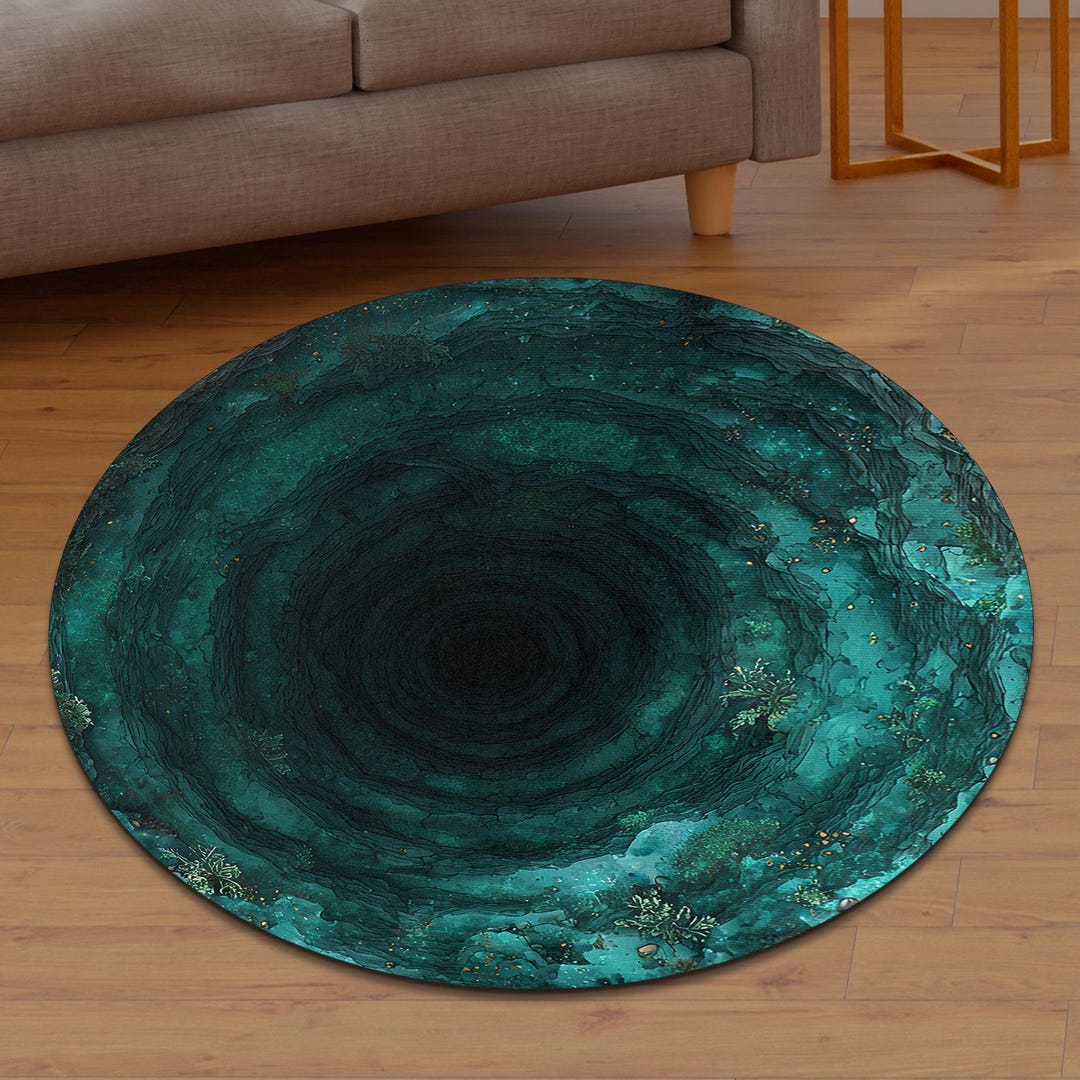 Ocean Reflection Rug 3D Ocean Crater Rug, Deep Sea Hole Illusion Carpet, Ocean Themed Floor ...