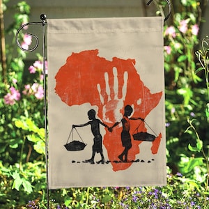 Bandiera da giardino per il Juneteenth Black Freedom Day, bandiera da giardino con mappa afroamericana, bandiera per il Juneteenth sulla storia dei neri, regalo per amici per la festa del 19 giugno, MYH841