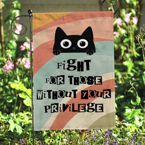 Drapeau de combat de chats noirs sans privilège, drapeau de résistance à l'oligarchie et au fascisme, drapeau de l'opposition à la tyrannie, drapeau de la justice sociale et politique, MYE661