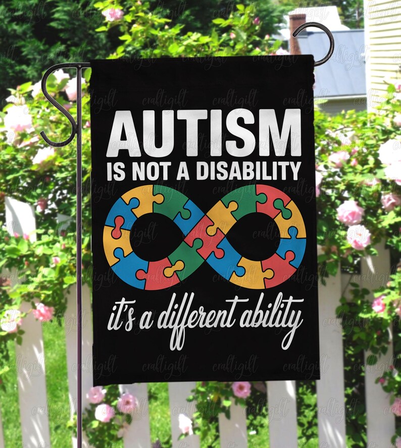 Autism Infinity Puzzle Pieces Flag, Autistic Awareness Garden Flag ...