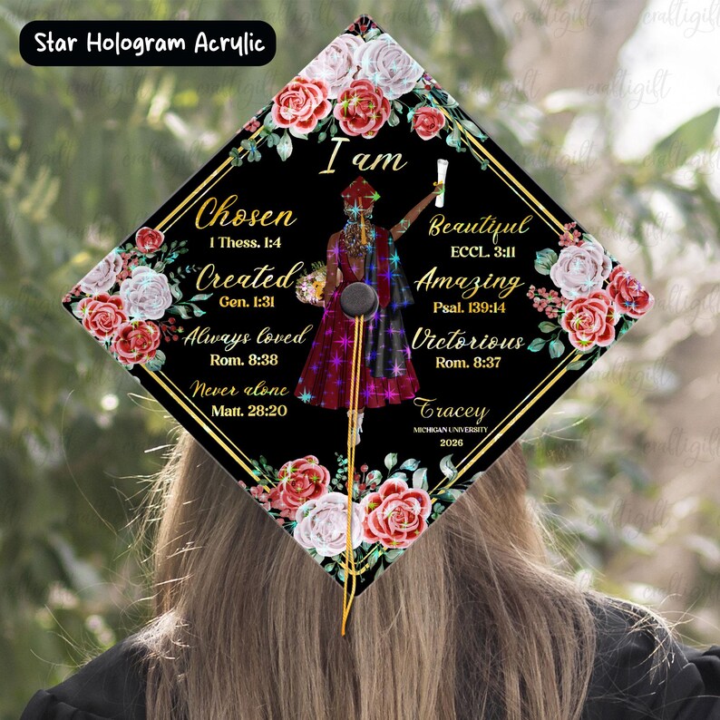 Custom Religious Graduation Cap Topper, Class of 2026 Grad Cap Decor ...