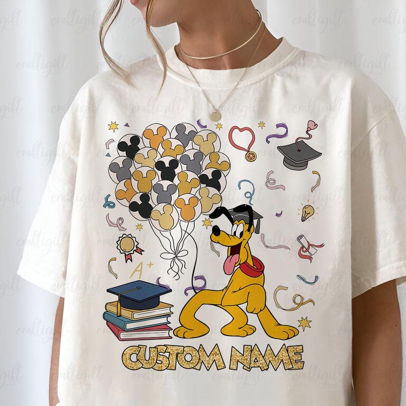 Custom Mickey Friends Graduation Balloon Shirt, Mickey Senior Grad Squad Shirt, Chip N Dale Minne Daisy Donald Goofy Pluto Stitch, VTB672 imagen 9