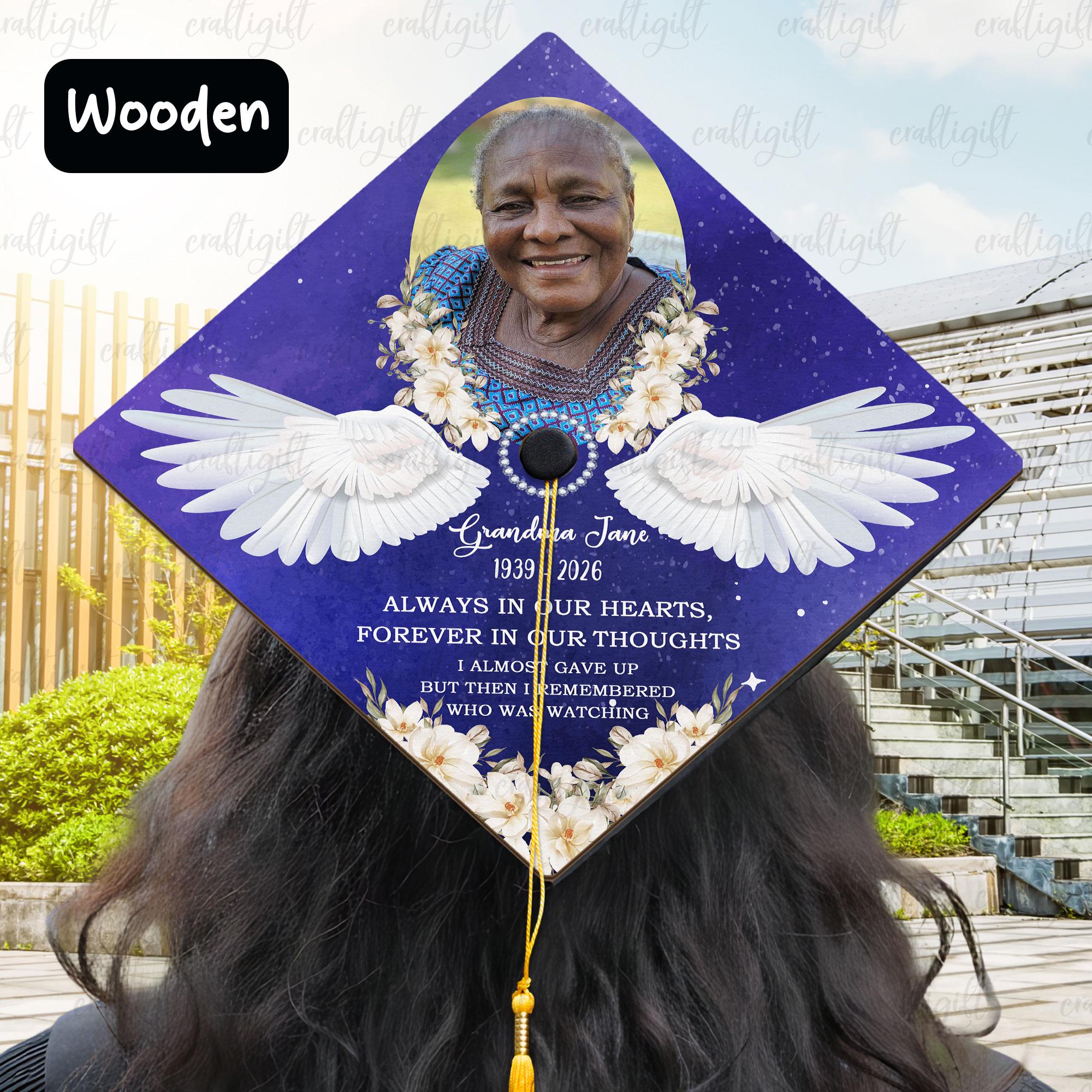 Custom Memorial Graduation Cap Topper, Sympathy Loved One Loss Grad Cap ...