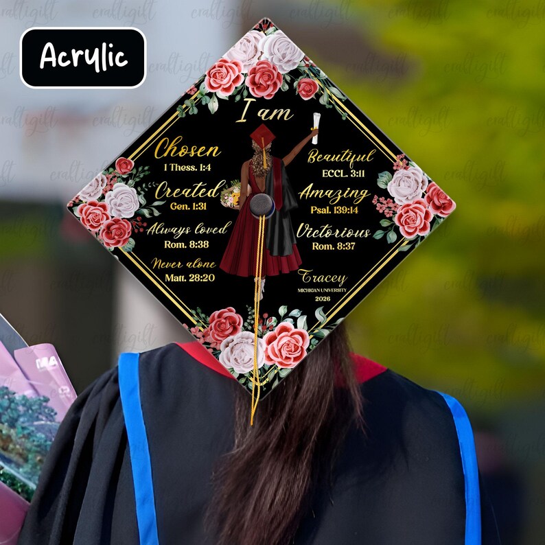 Custom Religious Graduation Cap Topper, Class of 2026 Grad Cap Decor ...