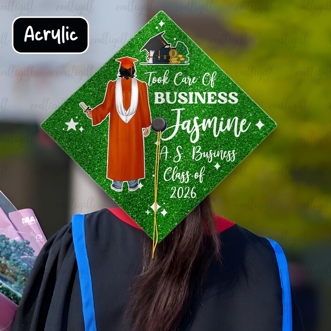 Personalized Grad Cap Topper Business Administration, Economy Finance ...