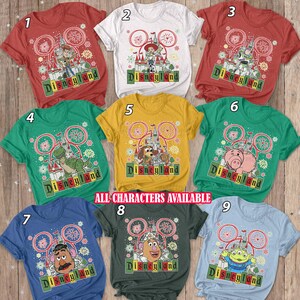 Toy Story Christmas Castle Shirt, Buzz Woody And Friends Xmas Shirt, Jessie Hamm Aliens Slinky Rex, Magical Kingdom Family Matching, BYA134