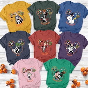 Toy Story Halloween Spider Web Shirt, Disney Toy Story Skeleton Shirt, Woody Buzz Mr Potato Rex, Disneyland Vacation Family Matching, VTB141