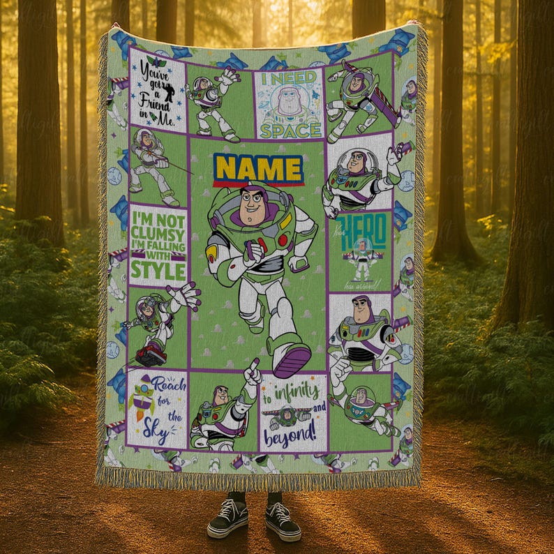 Customized Buzz Lightyear Name Blanket, Custom Space Ranger Kids Throw, Disney Toy Story Baby Blanket, Buzz Lightyear Fleece Blanket, NVA847 Bild 5